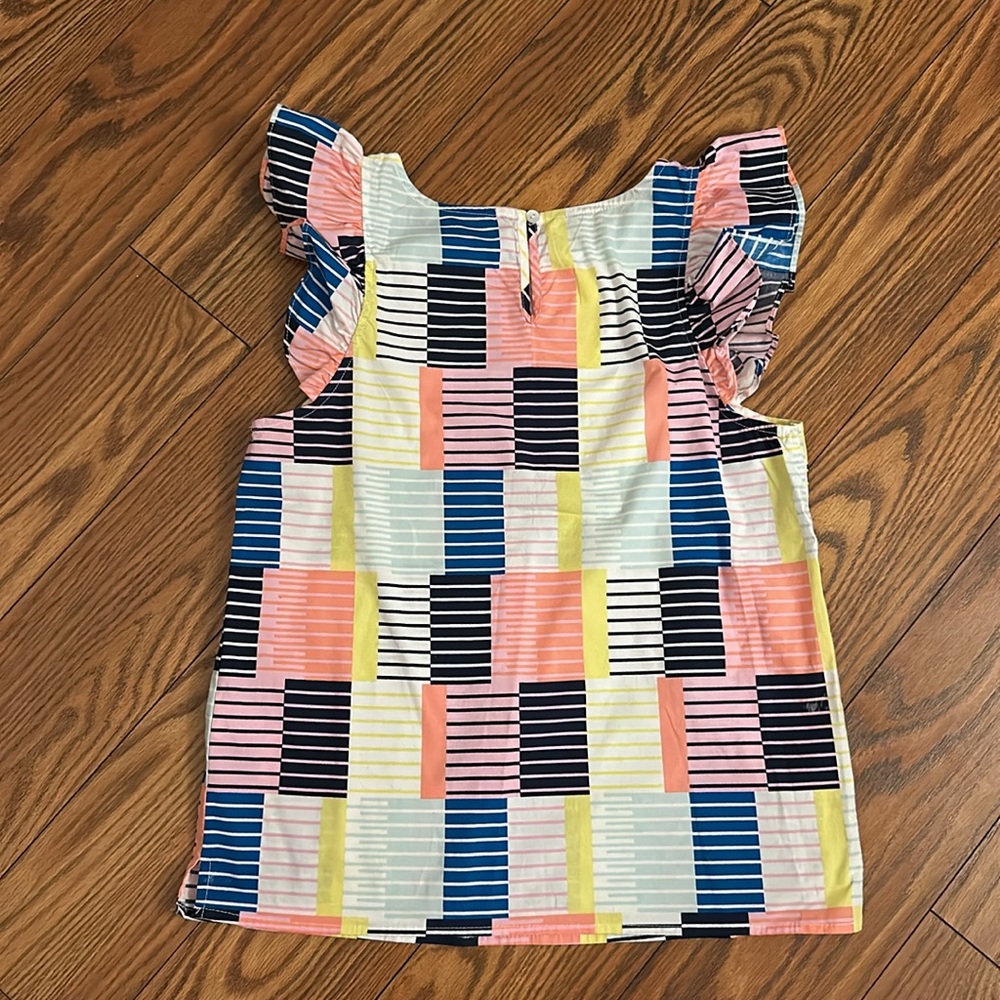 Michelle McDowell Multicolored Ruffle Blouse Striped Color Block Print Small - Picture 4 of 4